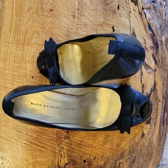 Marc by Marc Jacobs black open toe heels sz 37. Bow detail! - Picture 16 of 16